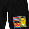 Sesame Street Ernie & Bert Striped Backgrounds Men’s Black Sleep Pajama Shorts - image 2 of 4