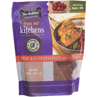 Three Dog Bakery Meaty Filet Strips Duck with Cranberry Jerky Dog Treats - 12oz