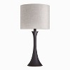 LumiSource (Set of 2) Lenuxe 24" Contemporary Metal Table Lamps Oil Rubbed Bronze with Natural Linen Shade from Grandview Gallery - 2 of 4