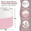 Aoibox Extra Large Pink Cotton Rope Storage Basket 22x22x14 Inch Soft Woven Bin for Blankets Towels Toys Laundry Nursery - 2 of 4