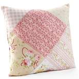 Lakeside Emma Farmhouse Patchwork-Look 16" Decorative Accent Pillow