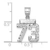 Black Bow Jewelry 14k White Gold, Varsity Collection, Small D/C Pendant, Number 73 - 2 of 3