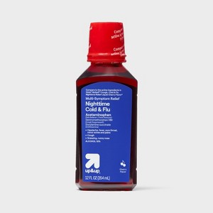 Nighttime Cold & Flu Relief Liquid - Cherry - 12 fl oz - up&up™ - 1 of 4