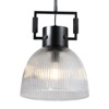 CityFurn 1-Light Modern Kitchen Island Bowl Pendant Light with Stripped Glass - 2 of 4