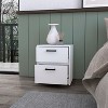 Vynxaria 2-Drawer Nightstand - White, Strong Metal Handles, Smooth Easy-Pull Drawers, Ample Storage, Bedroom Furniture - 3 of 4