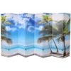 Legacy Decor Canvas Room Divider Double - Sided Digital Print Virgin Islands Beach Design - 2 of 4