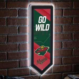 Evergreen Ultra-Thin Glazelight LED Wall Decor, Pennant, Minnesota Wild- 9 x 23 Inches Made In USA - 1 of 4