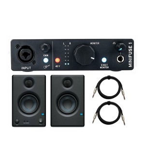 Arturia MiniFuse 1 Audio Interface Black with Studio Speakers and TRS Cables - 1 of 4