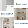TackView 72''Tall Arched Cabinet, 5-Tier Arched Bookshelf with Double Doors & Adjustable Shelf, Wooden Bookcase with Storage for Home(White) - 4 of 4