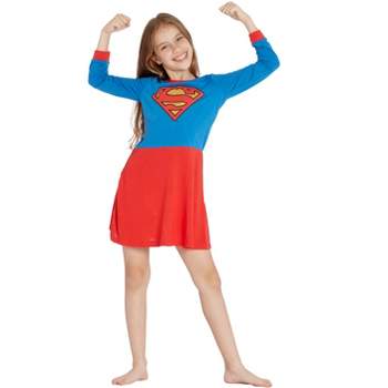 Supergirl Girls Big Flyaway Superhero Costume Pajama Nightgown