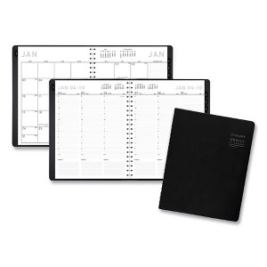Contemporary Weekly/Monthly Planner, Vertical-Column Format, 11 x 8.25, Black Cover, 12-Month (Jan to Dec): 2025 - 1 of 4