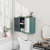 Bella Depot 27.55'' Wall-Mounted Bathroom Cabinet with 2 Mirrored Doors Open Shelf - 4 of 4