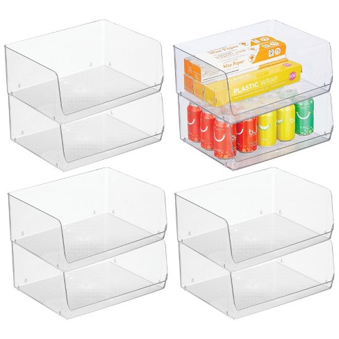 Mdesign Plastic Stackable Kitchen Pantry Organizer With Drawer : Target