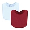 Hudson Baby Infant Boy Drooler Bib with Waterproof Lining, Blue Burgundy, One Size - 4 of 4