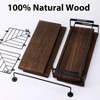3+1 Tier Wall Mounted Bathroom Shelves Over Toilet Rustic Wood Floating Shelves with Metal Frame and Towel Bar Dark Brown - 4 of 4
