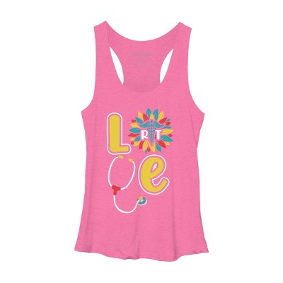 Women's Design By Humans RT Stethoscope Gift Respiratory Therapist Costume Gifts By lukesstore Racerback Tank Top