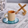 Luxury Lane Large Natural Brazilian Agate Slice Geode Rock Stone Drink Coaster with Wood Holder - 2 of 4