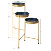 Kate and Laurel Finn Plant Stand, Navy Blue and Gold - 3 of 4