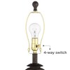 Franklin Iron Works Horace Rustic Farmhouse Table Lamps Set of 2 with Round Risers 26 1/4" High Brown Nightlight Glass Drum Shade for Living Room Home - 3 of 4