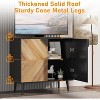 Garvee 31.5" Stylish Woodgrain Storage Cabinet with Shelf & Doors – Heavy Duty Modern Sideboard Buffet for Dining Room - 3 of 4