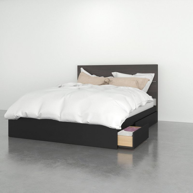 Evoque 3 Drawer Storage Bed with Headboard Black - Nexera, 1 of 7