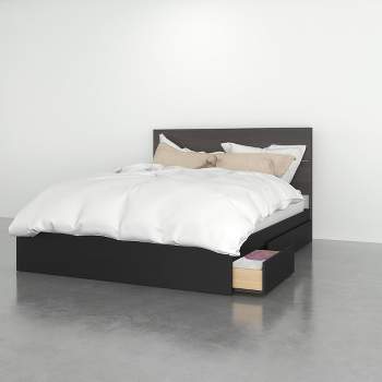Evoque 3 Drawer Storage Bed with Headboard Black - Nexera