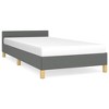 Bed Frame With Headboard Dark Grey 100% Polyester Twin XL - 2 of 4