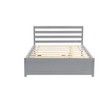 Full Size Platform Bed Frame, With Headboard, Pulling Out Twin Trundle, Space Saving Bed, Solid Wood Frame Mattress Foundation, Gray - 4 of 4