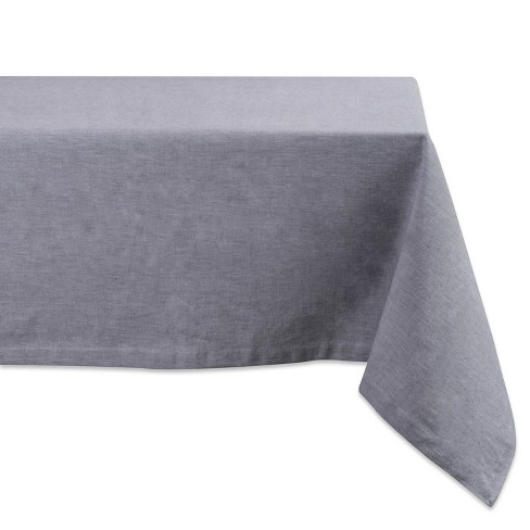 104"x60" French Chambray Tablecloth Gray - Design Imports - image 1 of 3
