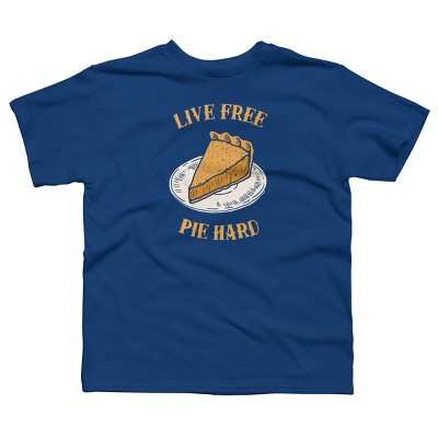 Boy's Design By Humans Live Free Pumpkin Pie Hard By dumbshirts T-Shirt