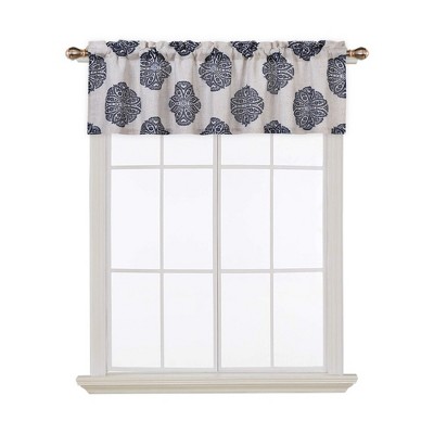 Medallion Print Linen Blend Short Kitchen Curtains Bathroom Window Curtains