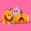 Women's Design By Humans Halloween Cartoon Pumpkins And Ghost By VectorVillain Racerback Tank Top - 2 of 3