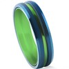 Pompeii3 Men's Brushed Blue Tungsten Green Aluminum Ring 6mm Wedding Band - 2 of 4