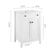 Modway Nantucket 24 Inch Bathroom Vanity in White, Wood Modern Style Cabinet - 2 of 4