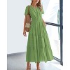 Women's 2025 Summer Casual Midi & Maxi Dress - Lightweight V-Neck Boho Beach Dress with Elastic Waist & Pockets Green - 2 of 4