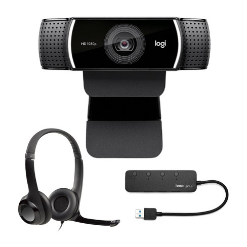 Logitech C922 Pro Stream 1080p Webcam With H390 Usb Headset And 4