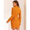 INSPIRE CHIC Women's Business Peplum Blazer and Pencil Skirt Suit Set 2 Pcs - 3 of 4