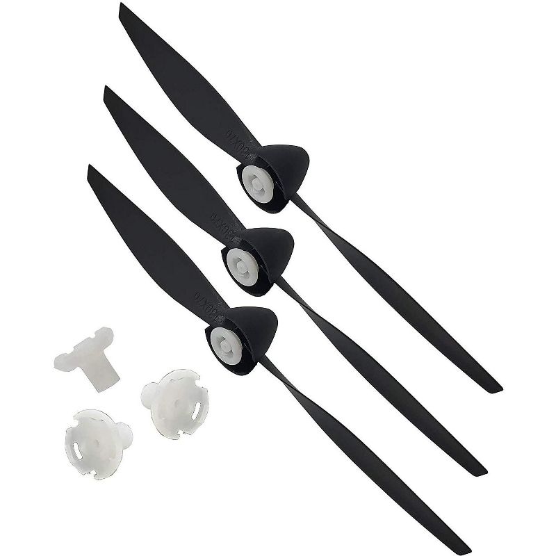 Top Race Channel Remote Control Airplane Propeller Savers and Adapters, Pack of 3 black, 1 of 4
