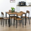 Resenkos 5 Piece Modern Industrial Dining Table and Chairs Set for Small Space, kitchen, Dining room, Dark Walnut Brown - 2 of 4