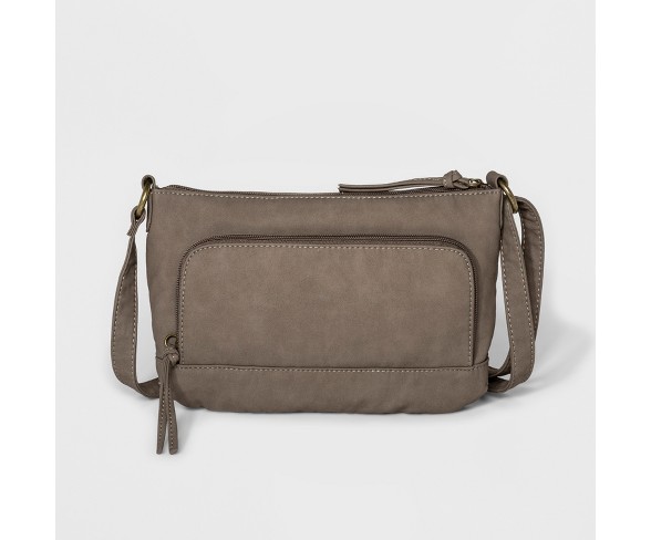 Bueno Nubuck Washed Crossbody Bag - Mushroom