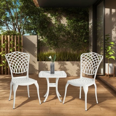 3 Piece Rustproof Cast Aluminum Patio Furniture Set with 2 Chairs and Table for Garden, Balcony and Patio Seating Sets Outdoor Use-The Pop Home
