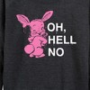 Women's - Instant Message - Punk Rabbit Oh Hell No Lightweight French Terry Wide Neck Long Sleeve Shirt - 2 of 4