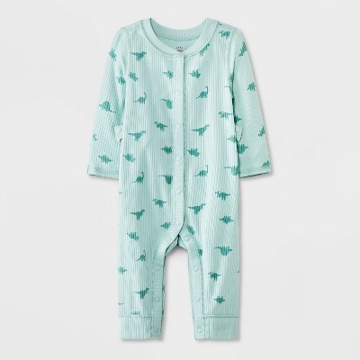 Image of Baby Adaptive Romper - Cat & Jack™ Green/Blue 0-3M