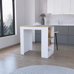 NicBex Mobile Kitchen Island Cart Morden Kitchen Carts with Storage Island Table with 3 Tier Shelves for Kitchen - 1 of 4