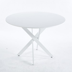 NicBex 42.1 Inch Mid-Century Round Dining Table with Cross Leg for 4-6 People,Dining Room,Living Room - 1 of 4