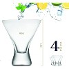 BENETI Clear Stemless Martini Glasses Set of 4, 8oz, Made in Europe - 2 of 4