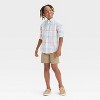 Boys' Long Sleeve Plaid Flannel Button-Down Shirt - Cat & Jack™ Light Yellow/Pink - image 3 of 3