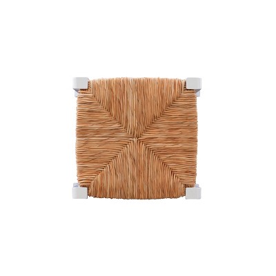 Gianna 37" White Solid Wood Backless Barstools, Set of 2