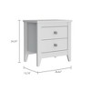 Vynxaria Elegant White Nightstand: 24"H, Two Drawers, Perfect for Small Spaces - 4 of 4