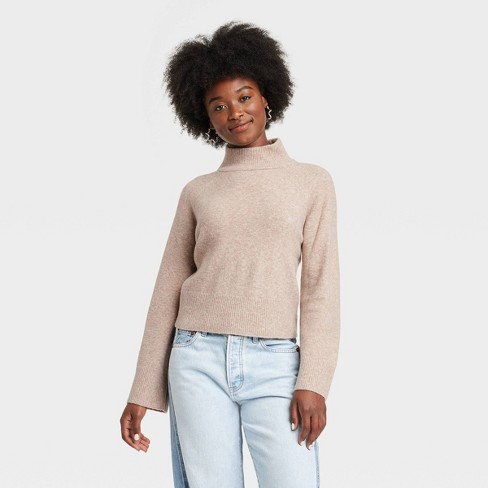 Turtleneck pullover sweater women's sale